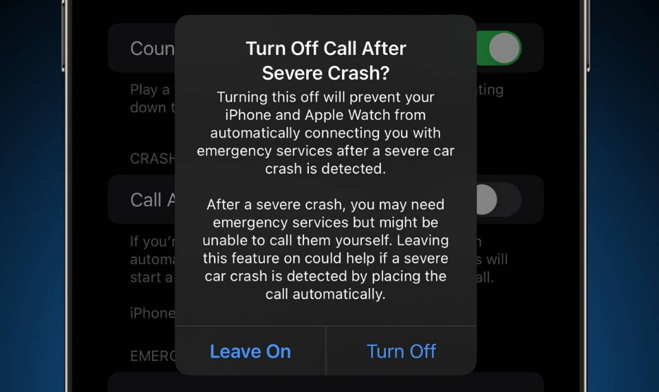二连浩特苹果14维修分享 iPhone 14 和 Apple Watch 上关闭崩溃检测 