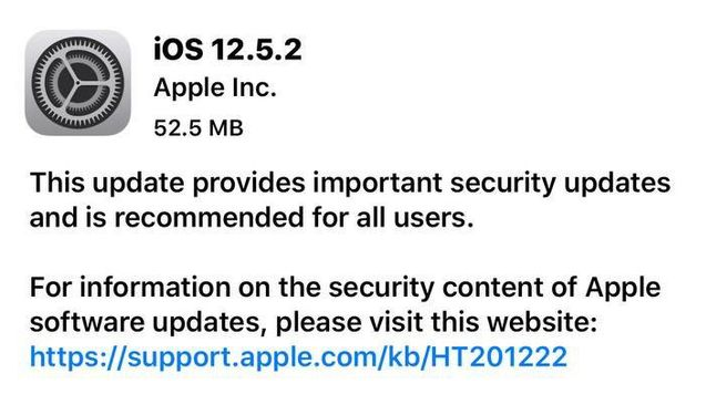 二连浩特苹果手机维修分享iOS12.5.2发布，建议所有老苹果用户安装 
